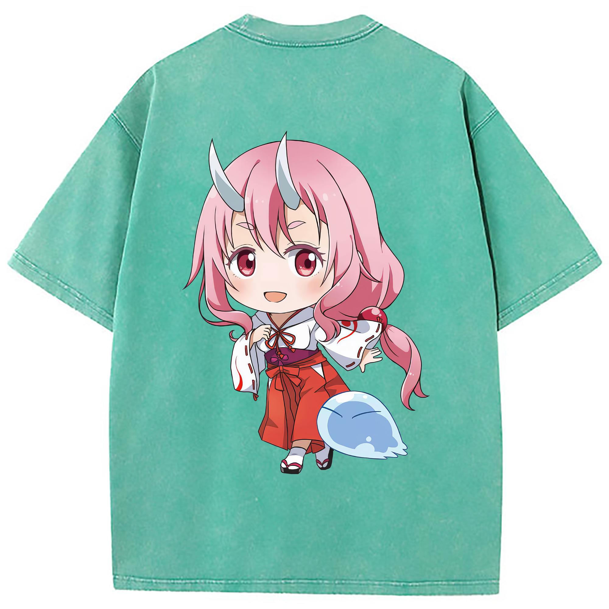 （画像用） 転スラ Regarding Reincarnated to Slime 綿100% ヴィンテージ風 半袖Tシャツ（背面プリント）